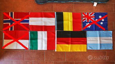 Lotto di 5 bandierine 40 x 30 cm - vari paesi