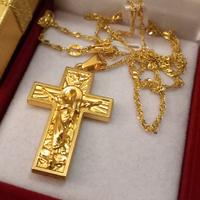 Collana unisex placcata ORO18k G F. con crocifisso