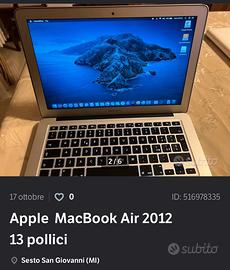 Macbook Air 2012 guasto