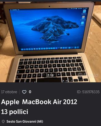 Macbook Air 2012 guasto