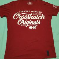 Maglietta Crosshatch Uomo - Stile Vintage Rossa