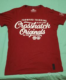 Maglietta Crosshatch Uomo - Stile Vintage Rossa