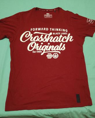 Maglietta Crosshatch Uomo - Stile Vintage Rossa
