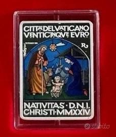 Moneta 25 euro argento Santo Natale 2024 Vaticano