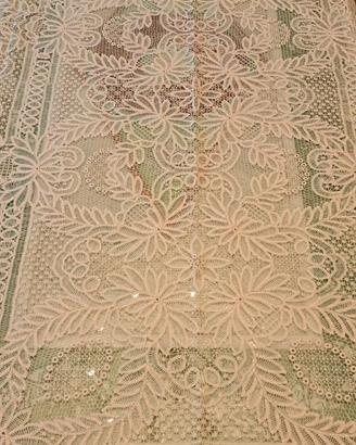 Tovaglia in pizzo ricamato 160 × 250 cm con 12 tov