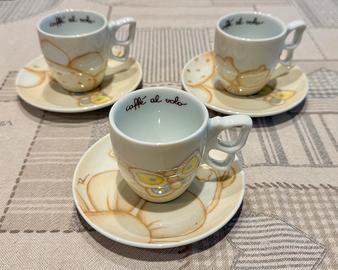 Set 3 tazzine caffè e piattini, Thun Elegance