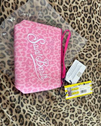 Pochette Saint Barth con fantasia leopardata.