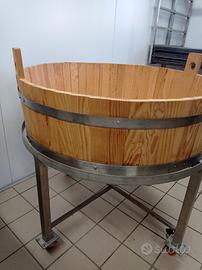 Tinozza in legno di acacia con struttura inox – ar