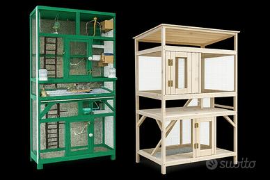 2 voliere artigianali in legno complete