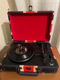 Giradischi vintage a valigetta stile Union Jack