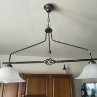 Lampadario ferro battuto