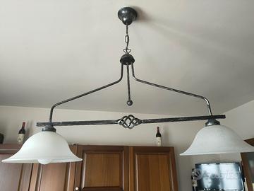 Lampadario ferro battuto