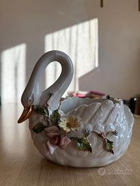 Fioriera o Centrotavola a forma di cigno.