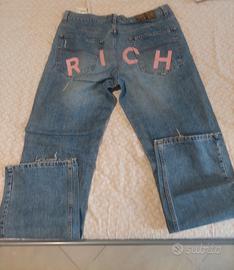 Jeans Richmond con scritta dietro rosa