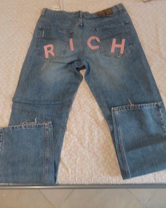 Jeans Richmond con scritta dietro rosa