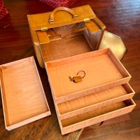 Borsa pelle vintage per campionario con scomparti