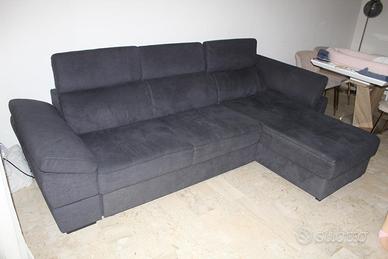 Divano con penisola 277 cm – blu notte scuro