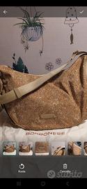 borsa Borbonese modello mezzaluna color beige/crem