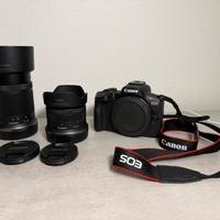 Canon r50 + obbiettivi 18-45 e 55-210 + accessori