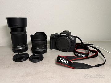 Canon r50 + obbiettivi 18-45 e 55-210 + accessori