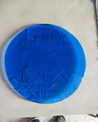 Piatto vassoio in vetro 31cm Blu