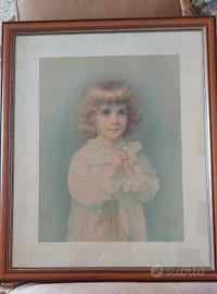  Quadro Antico con Riratto da Bambina 