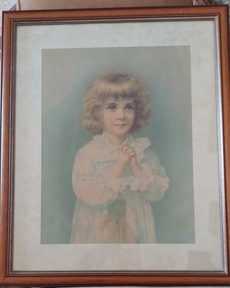  Quadro Antico con Riratto da Bambina 