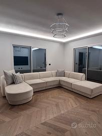 Divano angolare moderno in velluto, eleganza