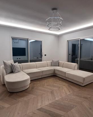 Divano angolare moderno in velluto, eleganza