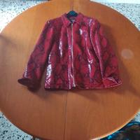 giacca di vera pelle colore rosso donna