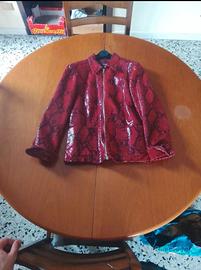 giacca di vera pelle colore rosso donna