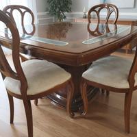 tavolo e sedie in noce massello 