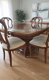 tavolo e sedie in noce massello 