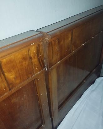 LETTO MATRIMONIALE LASTRONATO NOCE