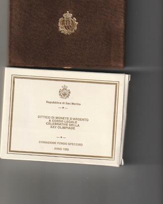 SAN MARINO DITTICO PROOF XXV OLIMPIADI ANNO 1992