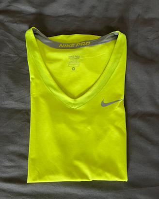 T-shirt NIKE PRO - tg S - giallo FLUO