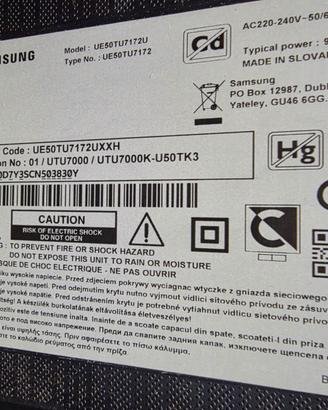 TELEVISORE LED SAMSUNG 50" MOD. UE50TU7172U