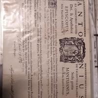certificato autentica reliquia 1755