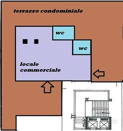 Locale commerciale con 2 bagni