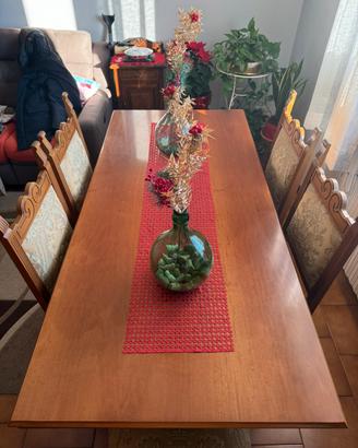 Tavolo antiquariato 185 x 85 x 76h + 6 sedie