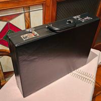 Valigetta 24 ore vera pelle nera  serrature Shopin