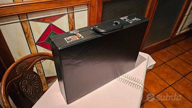 Valigetta 24 ore vera pelle nera  serrature Shopin