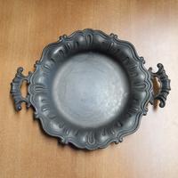 Vassoio In Peltro Vintage Punzonato Metalars 