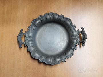 Vassoio In Peltro Vintage Punzonato Metalars 