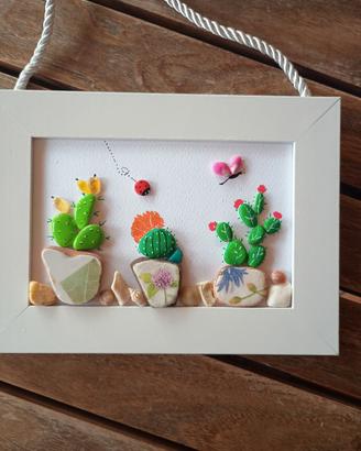 Quadretti con vetrini e piastrelline di mare 