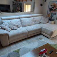 divano sala/salotto beige, reclinabile, chaise lon