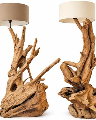 Lampade da terra in radice di teak fatte a mano