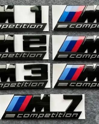 Loghi BMW logo stemma M sport nero lucido argento