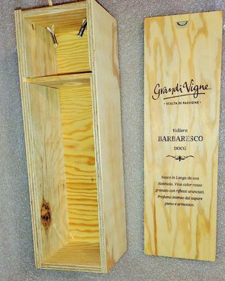 Scatola in legno  vino Barbaresco (vuota)