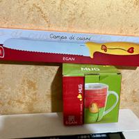 Coltello pane  nuovo  sigillato più tazza mug Egan